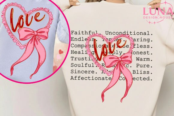 Download 2 PNGs Valentines Love with Bow Heart - Png Collection