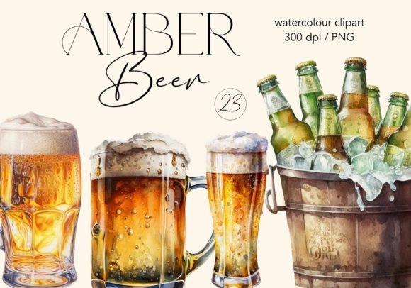 Download Amber Beer, Watercolor Clip Art  23 PNG - Png Collection