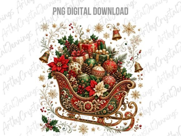 Download Vintage Holiday Christmas Sleigh PNG - Png Collection