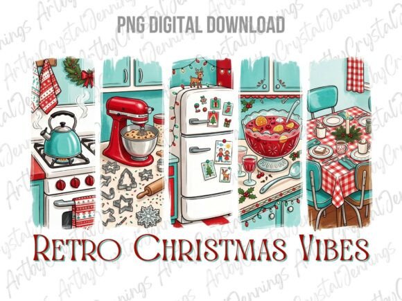 Download Retro Christmas Kitchen Brushstroke PNG - Png Collection