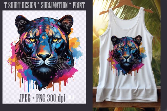 Download Bright Watercolor Black Panther,PNG - Png Collection