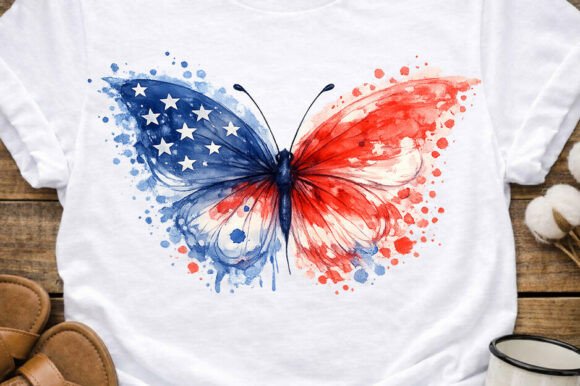 Download Watercolor Patriotic Butterfly USA PNG - Png Collection