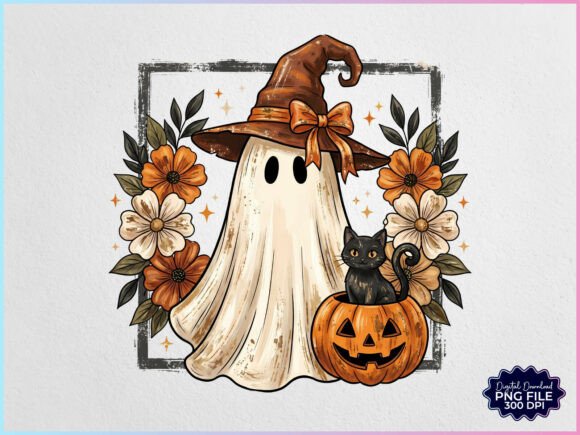 Download Vintage Halloween Ghost Witch PNG - Png Collection