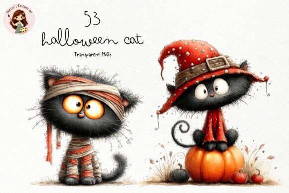 Download Cute Halloween Black Cat PNG Clipart - Png Collection