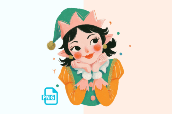 Download Retro Vintage Christmas Elf PNG File - Png Collection