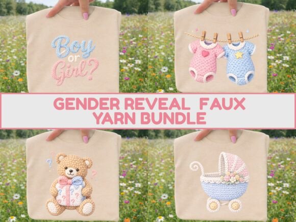 Download Gender Reveal Faux Yarn PNG Set - Png Collection