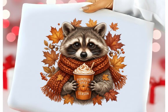Download Autumn Leaves Pumpkin Spice Raccoon PNG - Png Collection