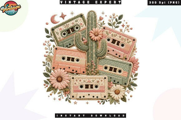 Download Pastel Cassette Tape and Cactus PNG - Png Collection