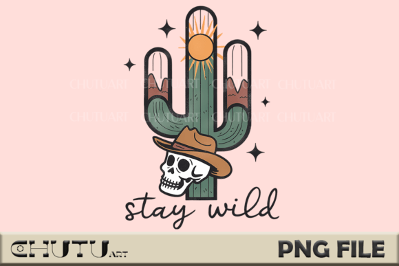 Download Stay Wild Cactus Skull PNG - Png Collection