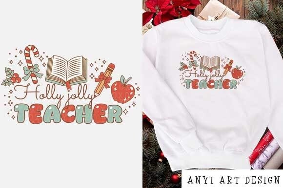 Download Retro Christmas Teacher Sublimation PNG - Png Collection