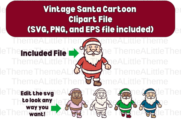 Download Vintage Santa Claus Cartoon SVG EPS PNG - Png Collection