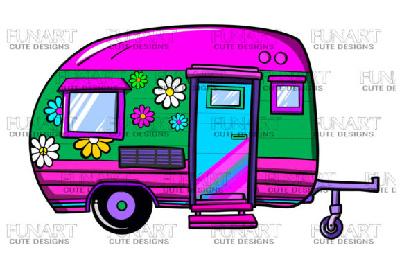 Download Camping Caravan Hippie Designs , Png - Png Collection