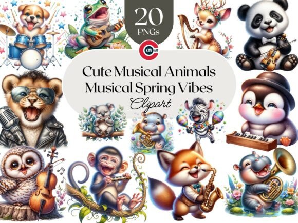 Download Cute Animals Playing Music Clipart PNGs - Png Collection