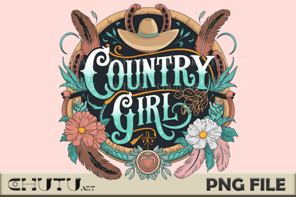 Download Country Girl Floral Typography PNG - Png Collection