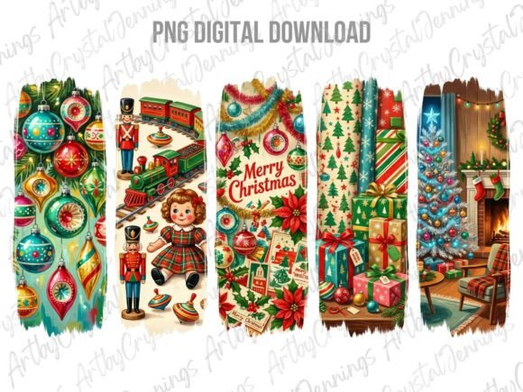Download Retro Christmas Holiday Brushstroke PNG - Png Collection