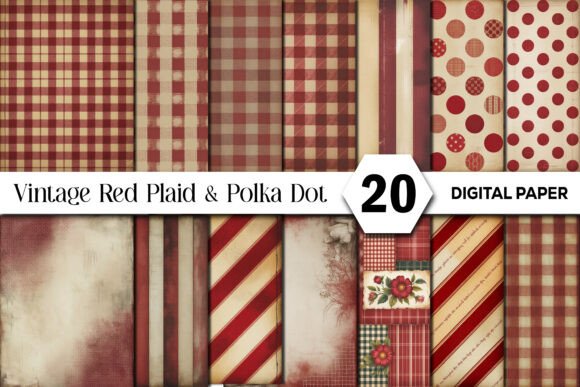 Download Red Plaid &amp; Polka Dot Junk Journal Kit - Junk journal kit Collection