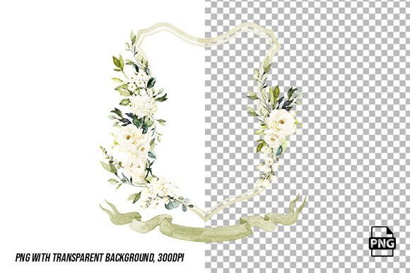 Download Rose White Watercolor Crest Wedding PNG - Png Collection
