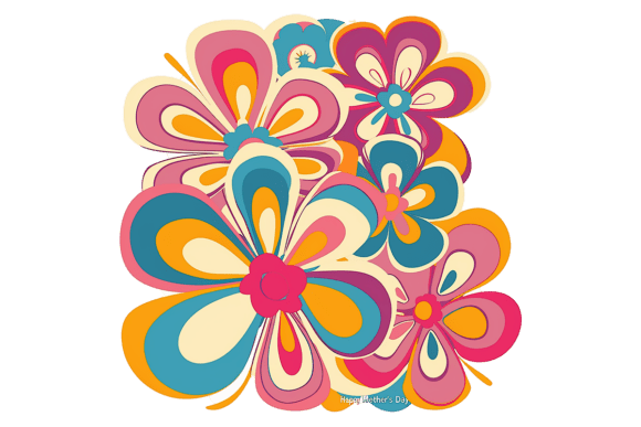 Download Hippie Flowers Background 60s Png - Png Collection