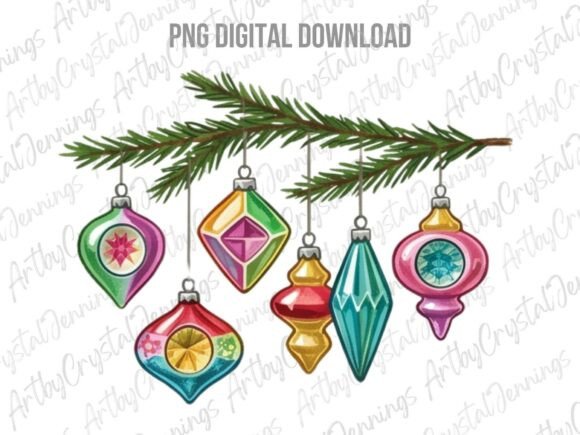 Download Vintage Christmas Ornaments PNG - Png Collection