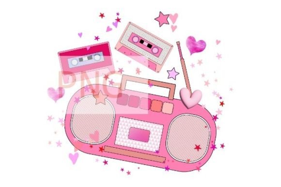 Download Retro Radio Cassette Png Pink Vintage - Png Collection