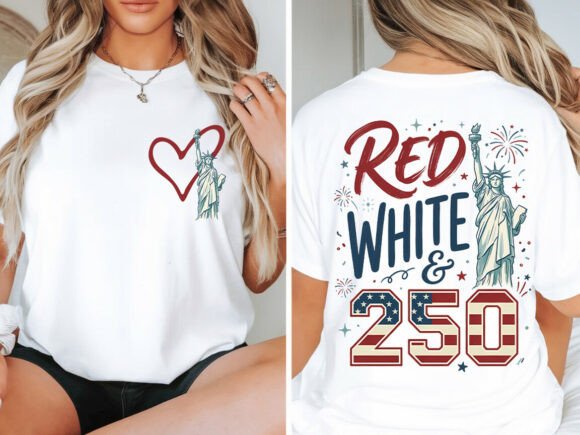 Download Red White &amp; 250 4th of July T-shirt PNG - Png Collection