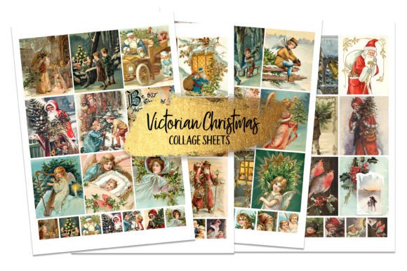 Download Vintage Victorian Christmas Card Collage - Victorian Collection