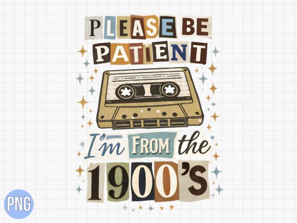 Download Patient 1900s Retro Cassette PNG T-SHIRT - Png Collection