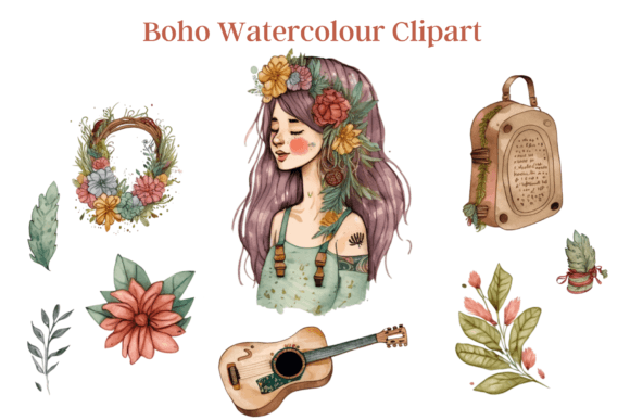 Download Boho Watercolour Clipart - Boho Collection