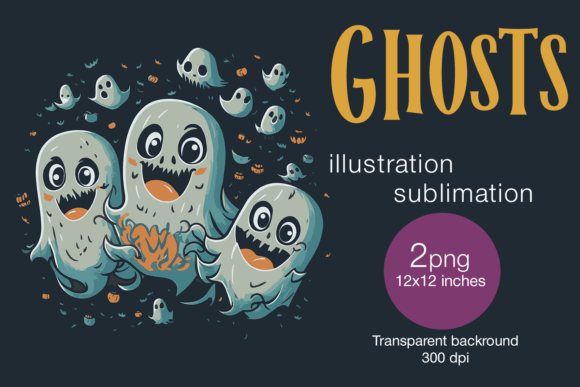 Download Ghosts Illustrations 2 PNG Sublimations - Png Collection