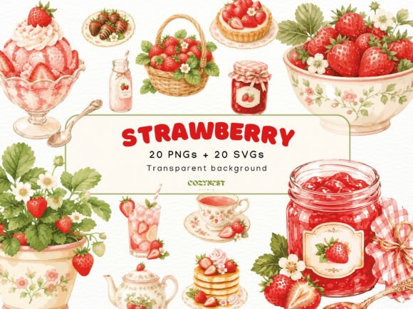 Download Strawberry Watercolor Cliparts, PNG SVG - Png Collection