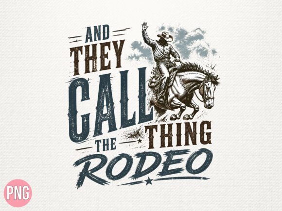 Download Rodeo Cowboy Horse Riding Retro PNG - Png Collection