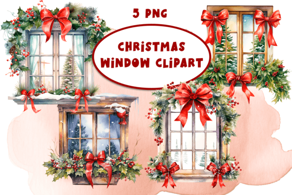 Download Watercolor Christmas Window PNG Clipart - Png Collection