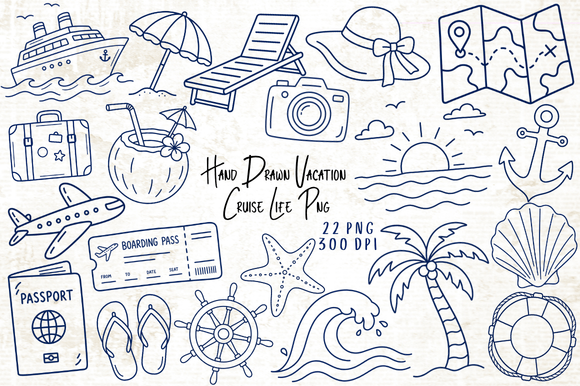 Download Hand Drawn Vacation Cruise Life PNG - Png Collection