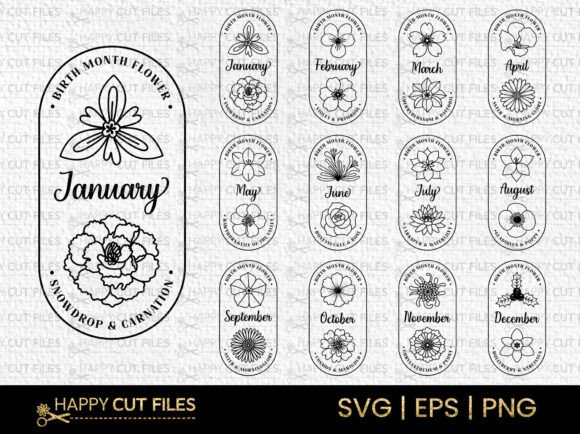 Download Birth Flower Svg Bundle Boho Clip Art - Boho Collection