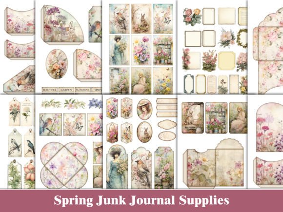 Download Spring Junk Journal Kit Floral Supplies - Junk journal kit Collection