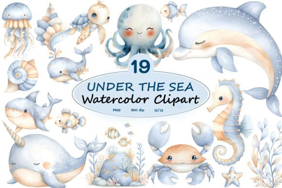 Download Under the Sea Watercolor Clipart PNG - Png Collection