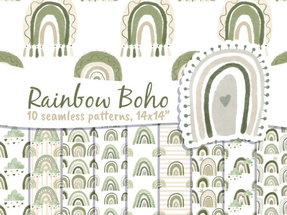 Download Boho Rainbow Digital Paper Neutral - Boho Collection