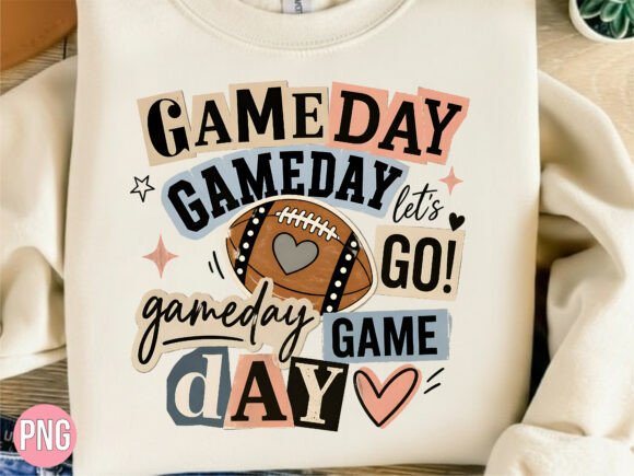 Download Retro Football Game Day Typography PNG - Png Collection