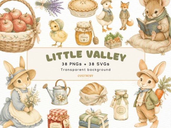 Download Little Valley Watercolor Cliparts, PNG - Png Collection