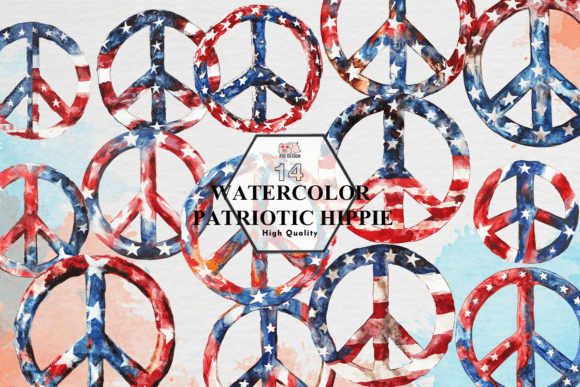 Download Watercolor Patriotic Hippie PNG - Png Collection