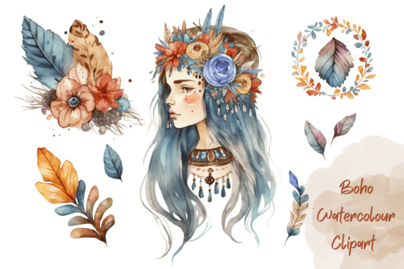 Download Boho Watercolour Clipart - Boho Collection