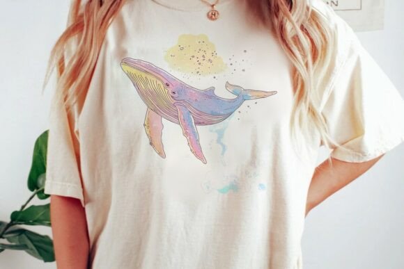 Download Pastel Watercolor Whale Splash Desig Png - Png Collection