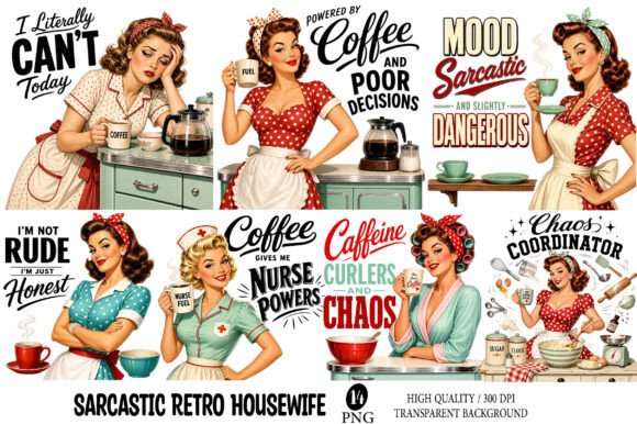 Download Sarcastic Retro Housewife PNG - Png Collection
