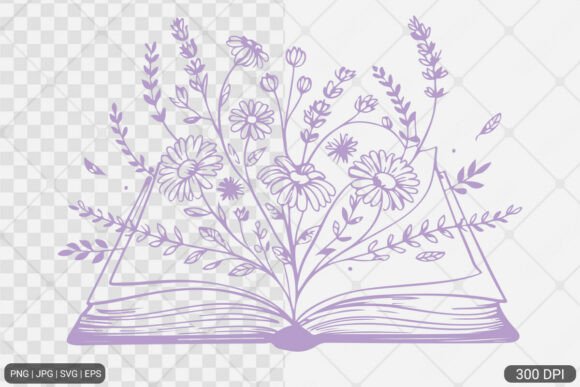Download Floral Book PNG SVG | Book with Flowers - Png Collection