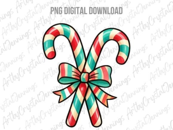 Download Retro Christmas Candy Canes PNG - Png Collection