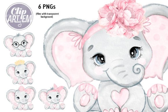 Download Blush Pink Girl Elephant Pink Bow 6PNG - Png Collection