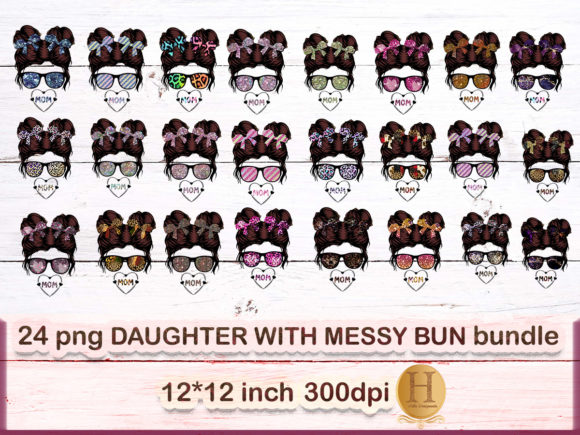 Download 24 Daughter with Messy Bun Bundle Png - Png Collection