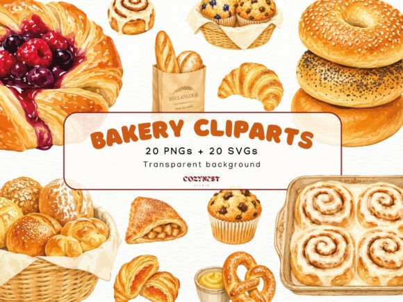 Download Bakery Watercolor Cliparts, Pastries PNG - Png Collection