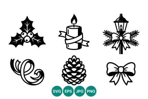 Download Christmas Holiday Decorations Vector - Holiday decor Collection