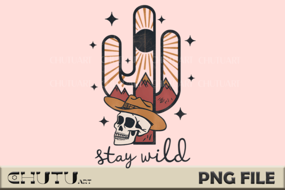 Download Stay Wild Cactus Skull PNG - Png Collection